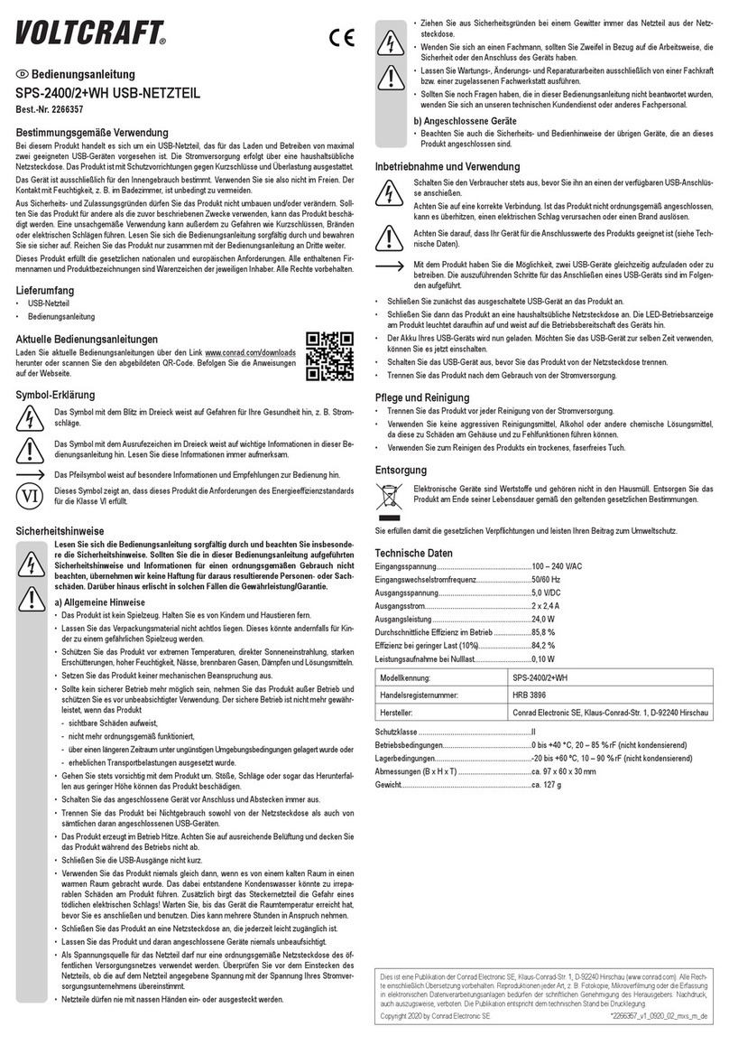 VOLTCRAFT SPS-2400/2+WH operating instructions