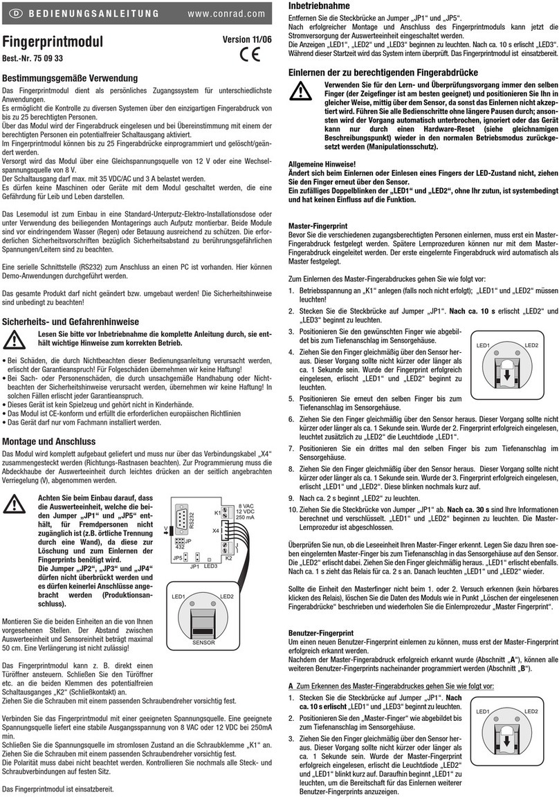 Conrad 75 09 33 User manual