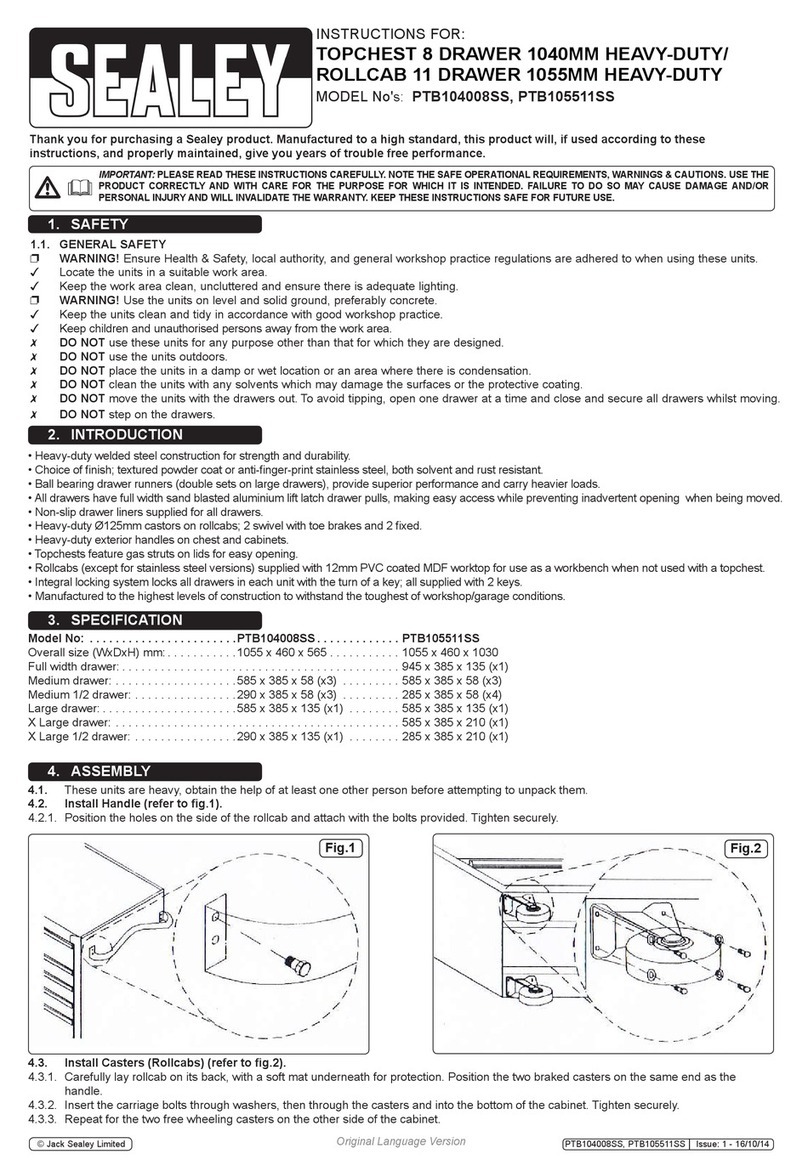 Sealey PTB104008SS User manual