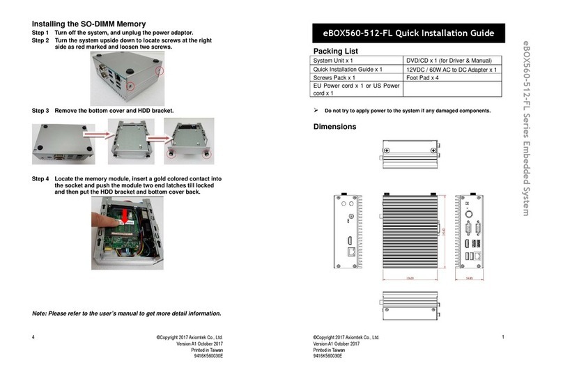 AXIOMTEK eBOX560-512-FL Quick installation guide