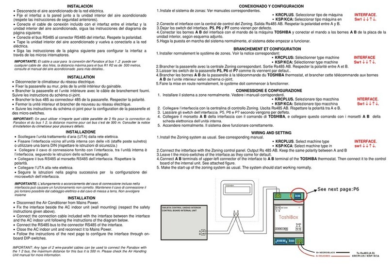 Madel ZONING ToshiBox installation manual