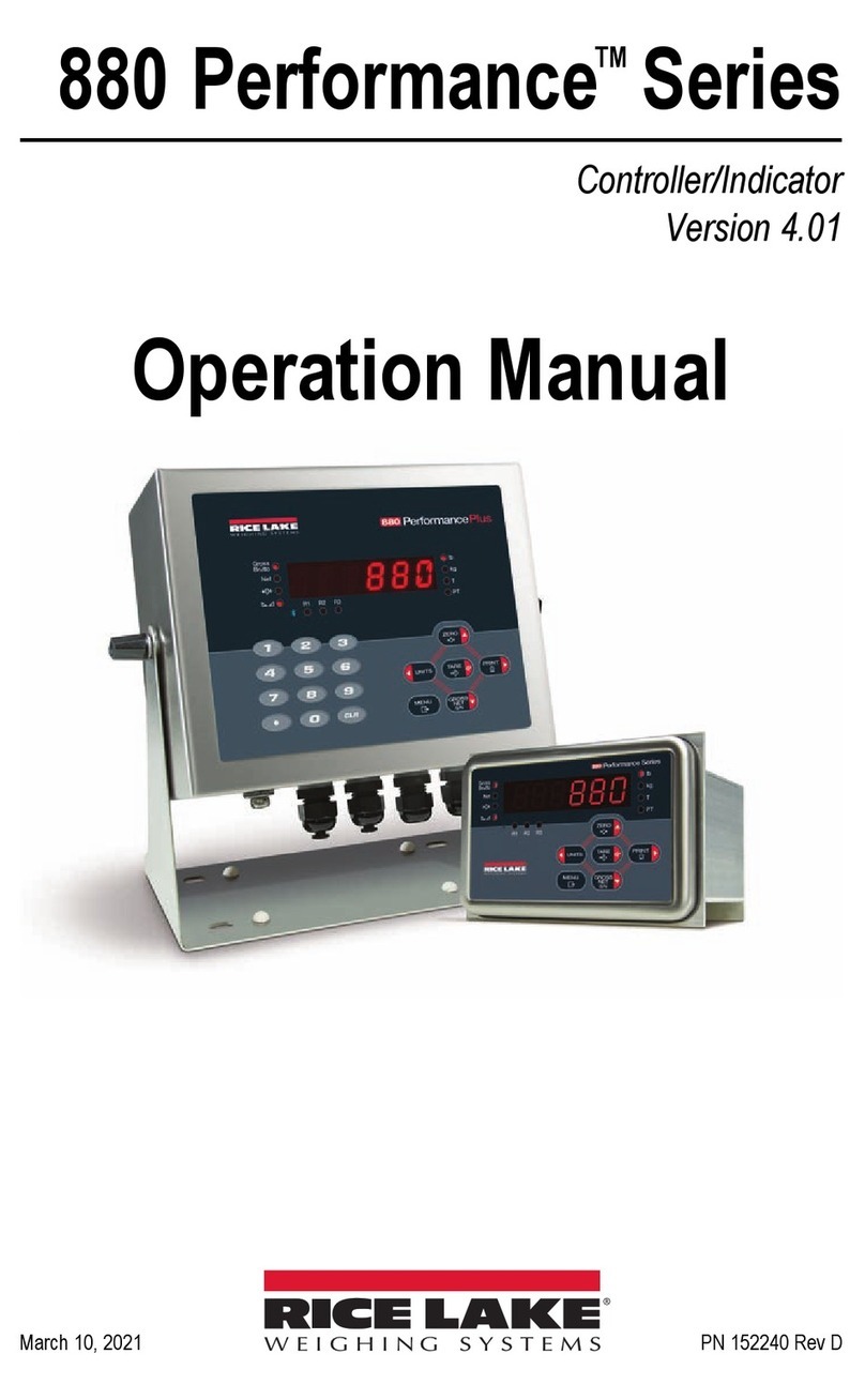 Rice Lake 880 Performance Series Operation manual