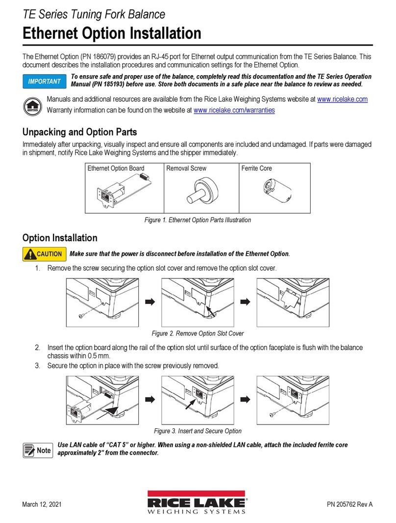 Rice Lake TE Series Options installation