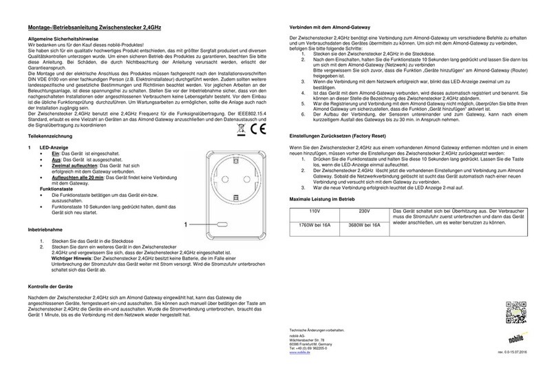 Nobile 9108011005 Mounting Operation Instruction
