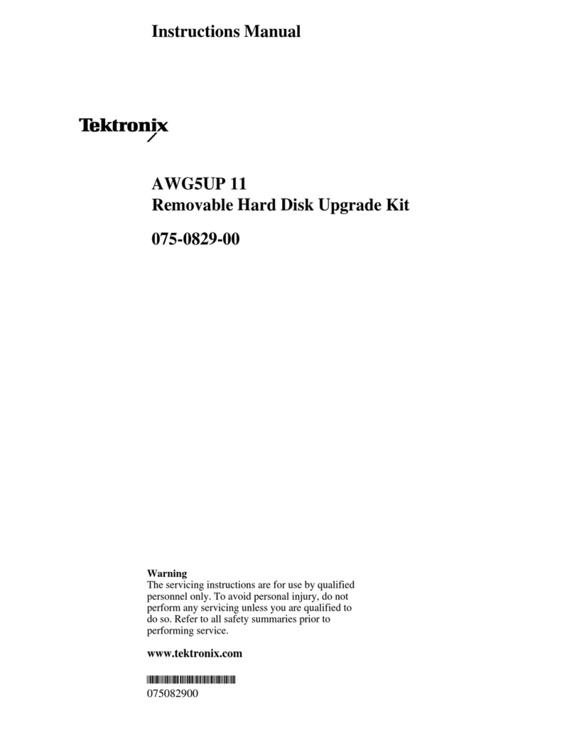 Tektronix AWG5UP 11 instruction manual