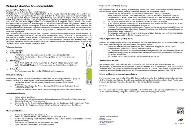 Nobile 9108011010 Mounting Operation Instruction