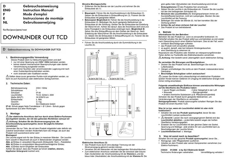 Schrack Technik DOWNUNDER OUT TCD instruction manual