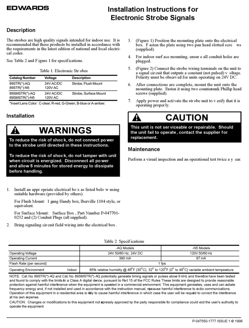 Edwards 89STR AQ Series installation instructions Edwards 89STR AQ Series installation instructions