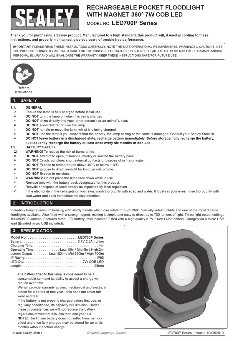 Sealey LED700P Series User manual