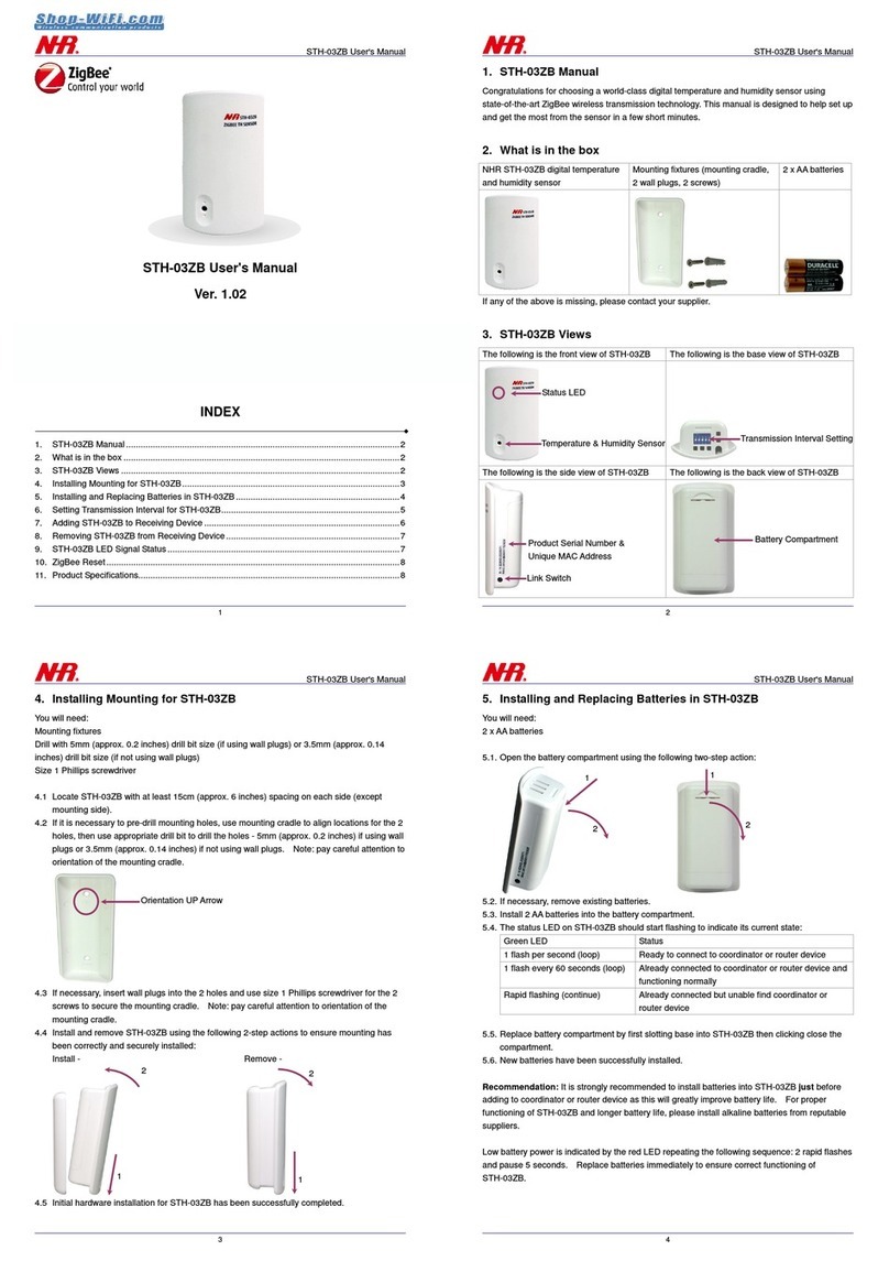 ZIGBEE NR STH-03ZB user manual