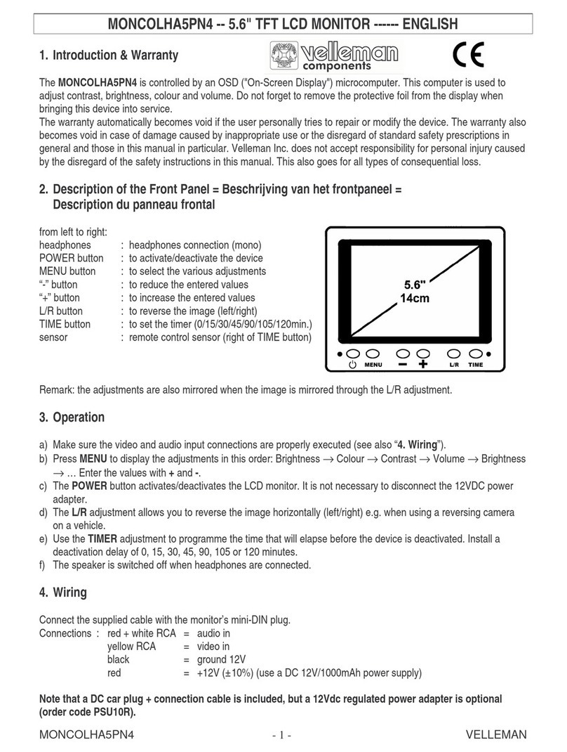 Velleman MONCOLHA5PN4 User manual