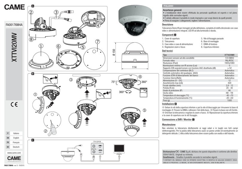 CAME FA00176M4A User manual