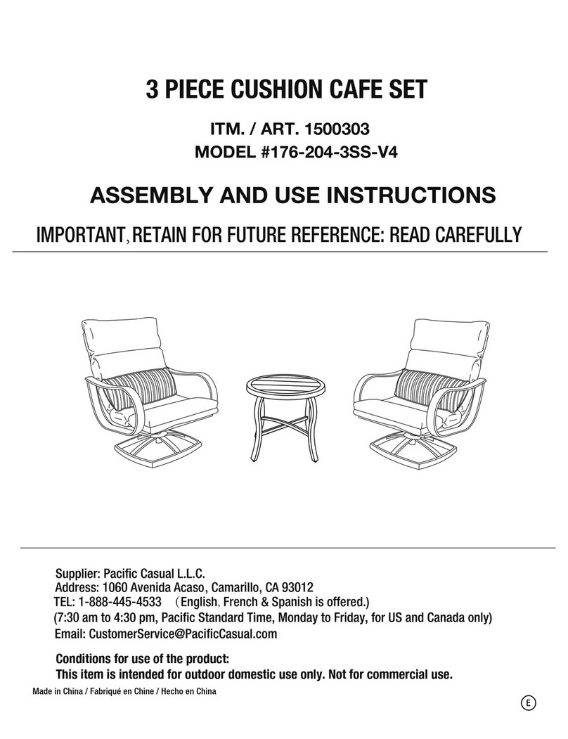 Pacific Casual 176-204-3SS-V4 Quick setup guide