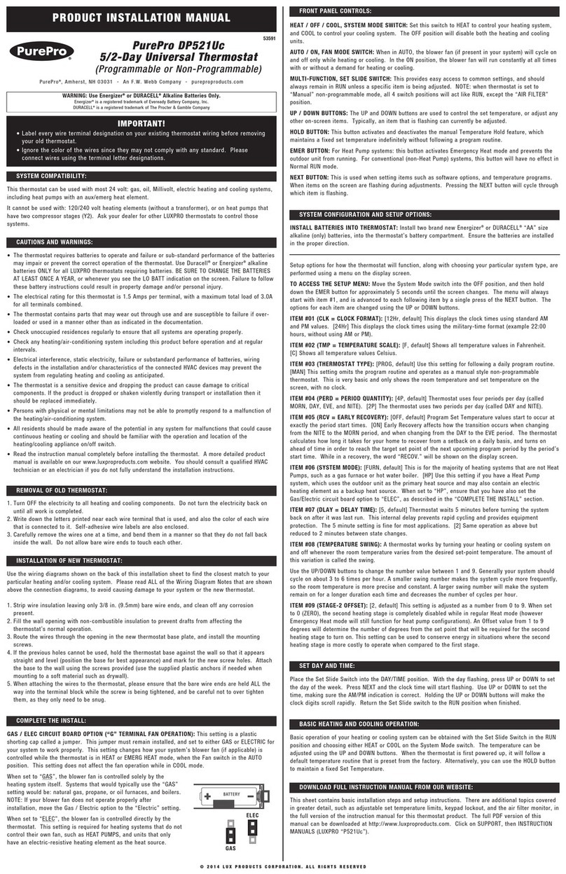 Pure-Pro DP521Uc Product installation manual