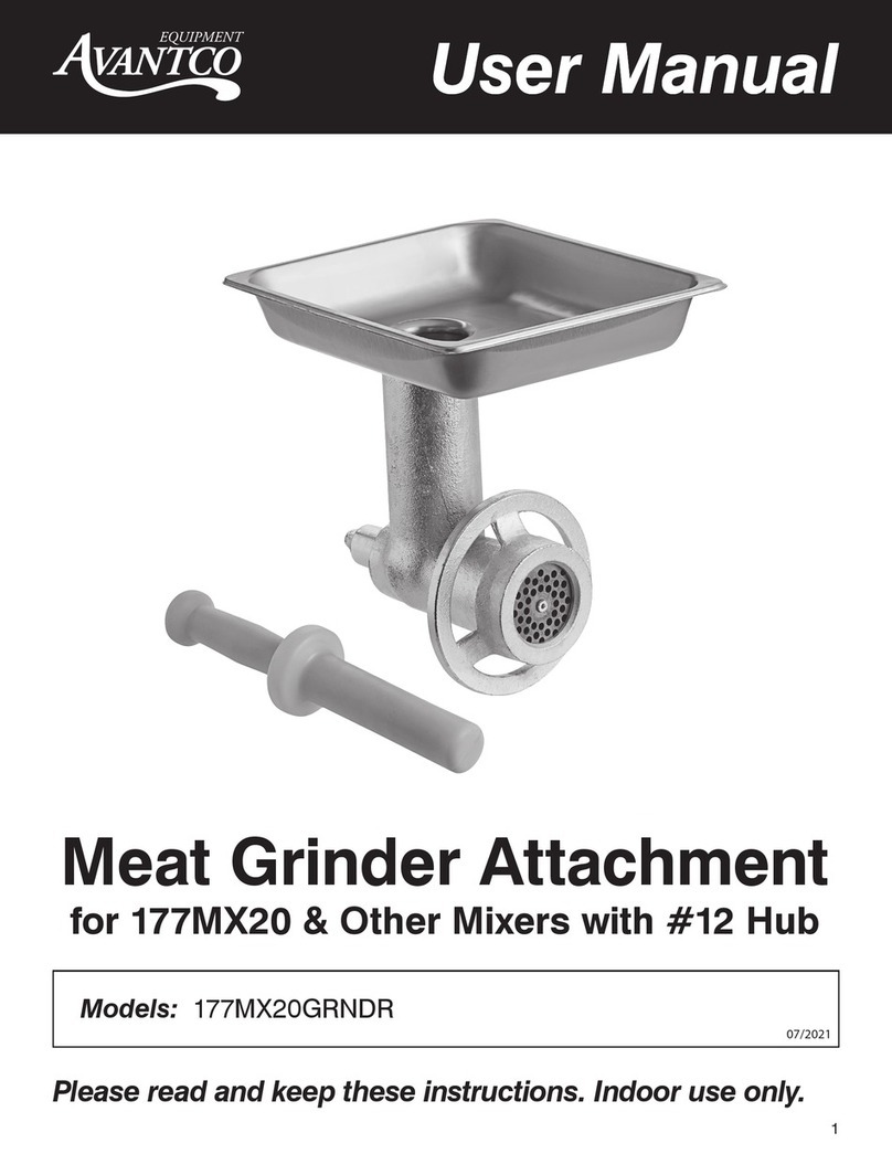 Avantco Equipment 177MX20GRNDR user manual