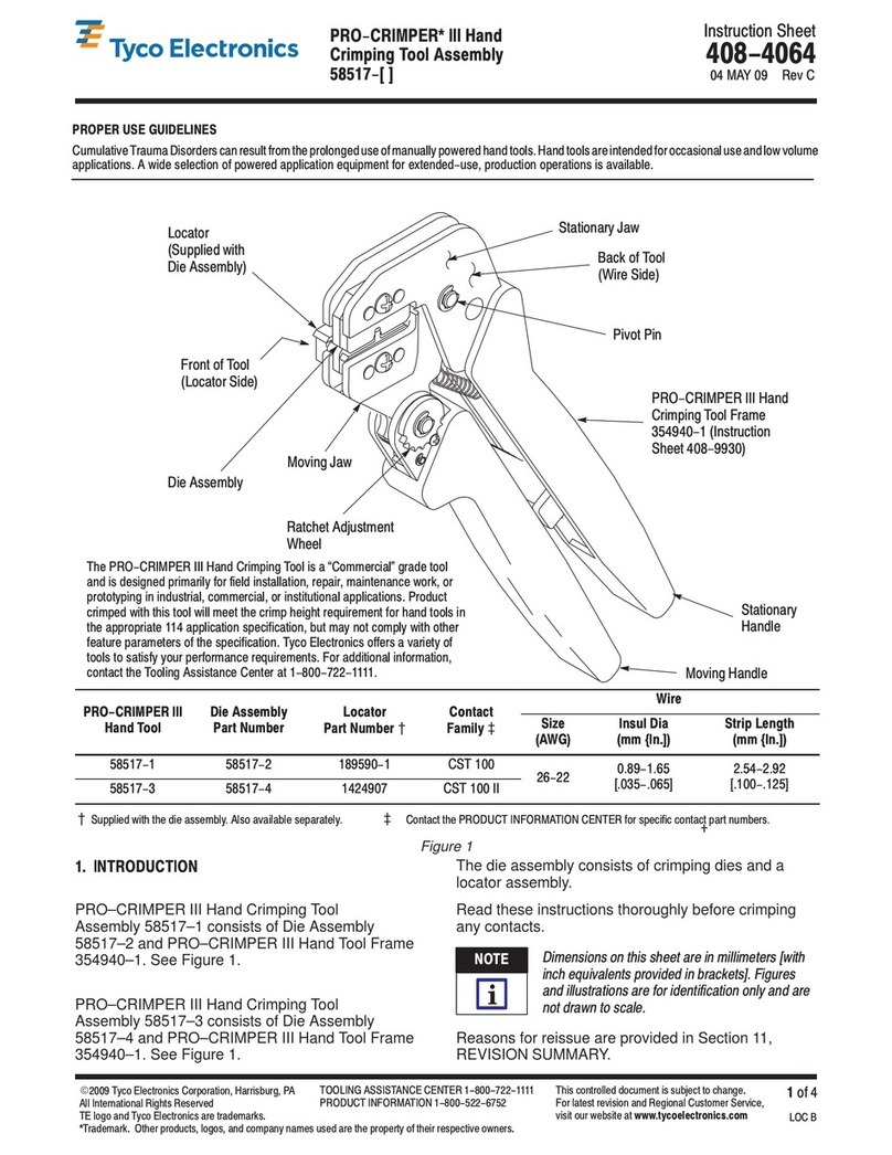 Tyco Electronics PRO-CRIMPER III 58517 Series User manual Tyco Electronics PRO-CRIMPER III 58517 Series User manual