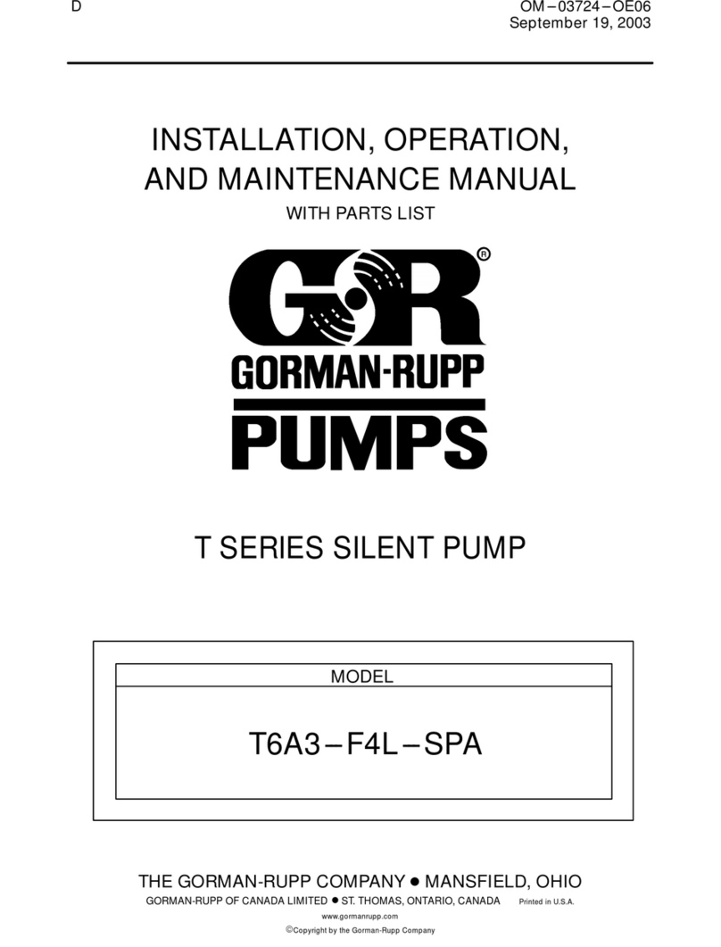 GORMAN-RUPP PUMPS T SERIES User manual