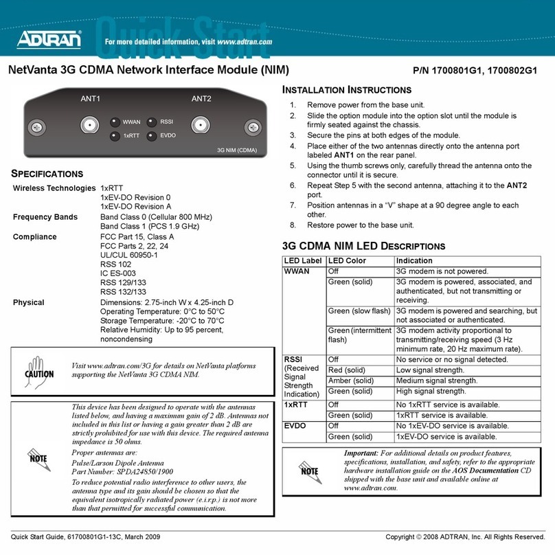 ADTRAN NetVanta 1700801G1 installation instructions