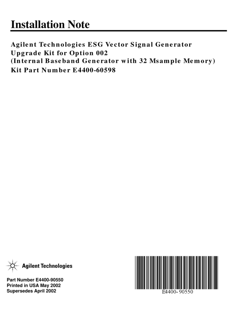 Agilent Technologies E4400-60598 Installation notes Agilent Technologies E4400-60598 Installation notes