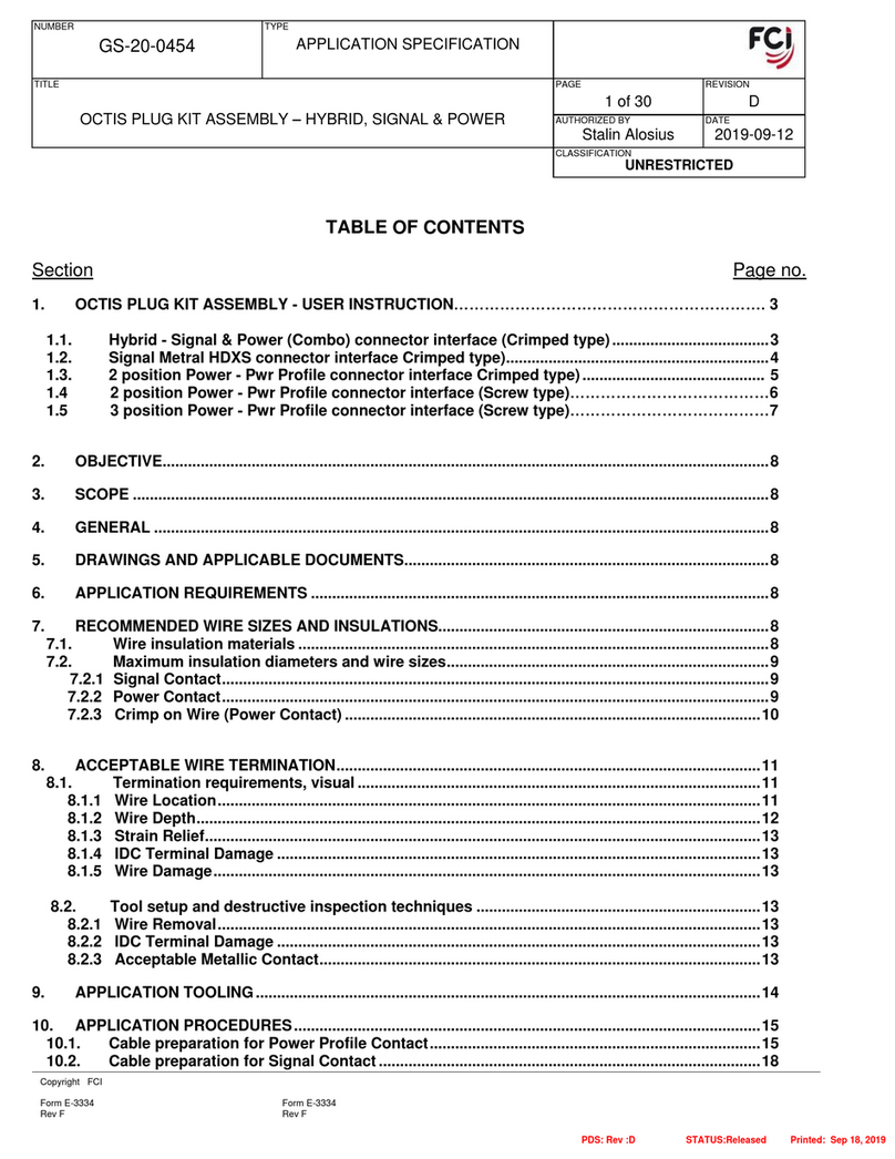 FCI OCTIS 10135748-101LF Application Specification