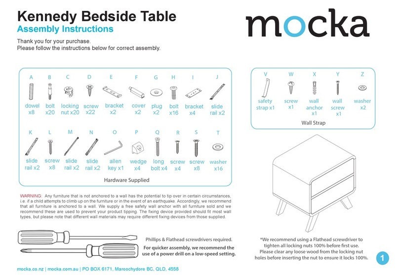 Mocka Kennedy Bedside Table User manual