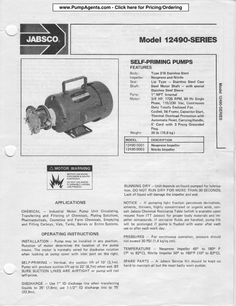 JABSCO 12490 Series User manual