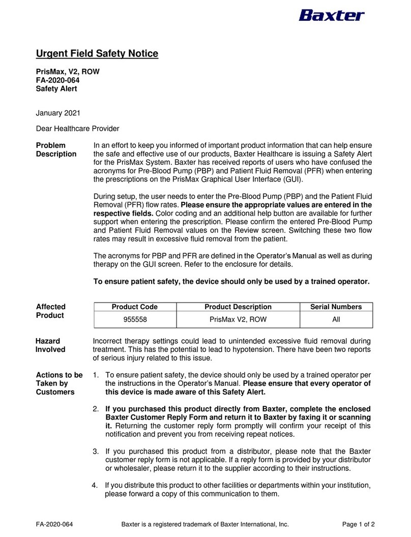 baxter PrisMax V2 User manual
