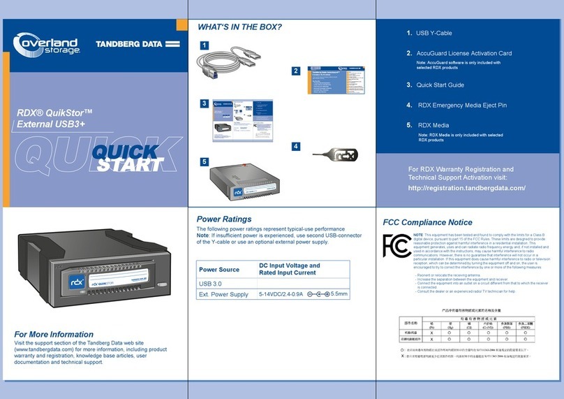 Overland Storage Tandberg Data RDX QuikStor quick start