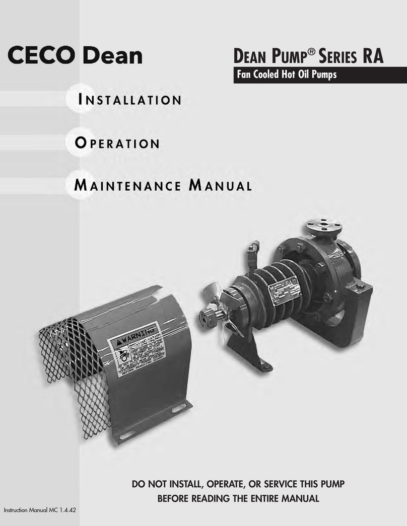 Ceco DEAN PUMP RA Series Installation operating & maintenance manual