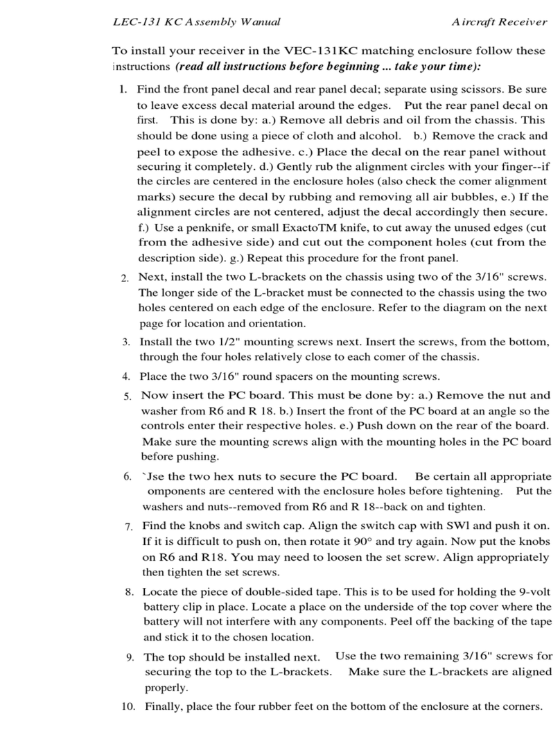 Vectronics VEC-131KC Assembly manual