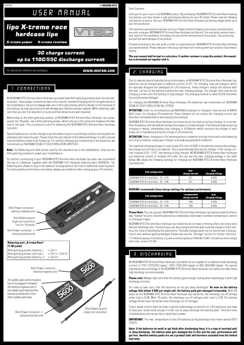 Nosram VTEC X-treme Race-1S-3.7V user manual