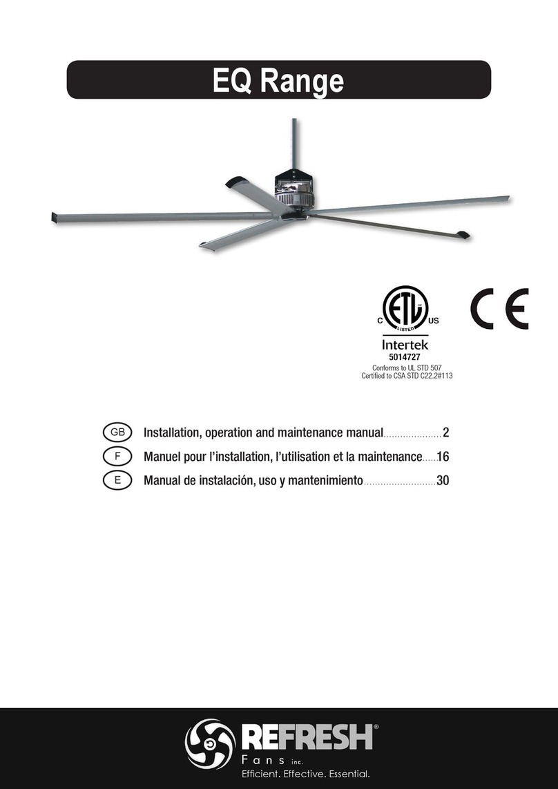 Refresh Fans EQ Series Installation, operation and maintenance manual
