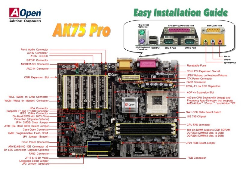 AOpen AK75PRO Easy installation guide