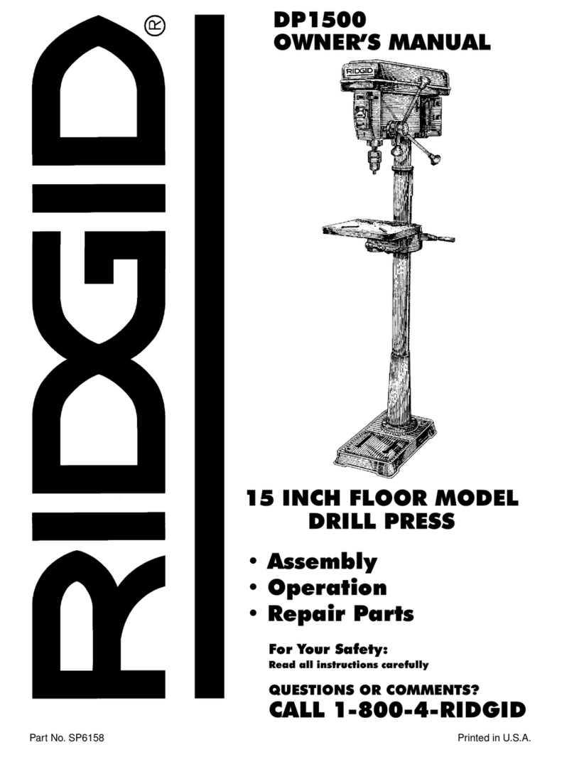 RIDGID DP1500 owner's manual