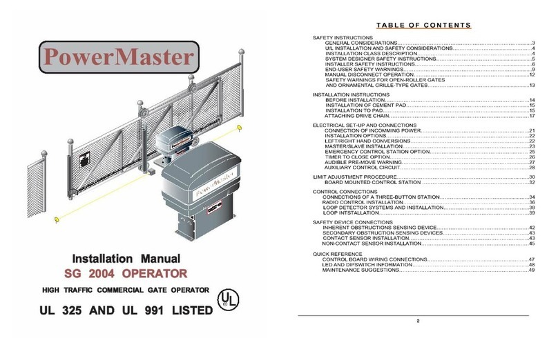 Power Master SG 2004 installation manual Power Master SG 2004 installation manual