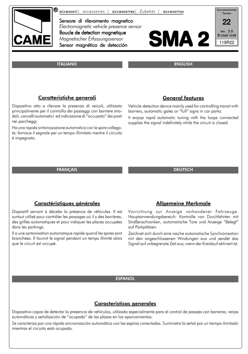 CAME SMA2 User manual