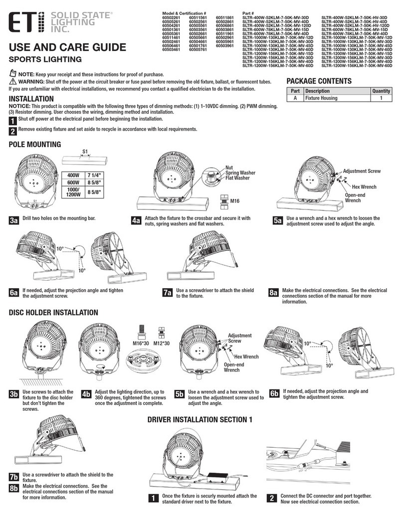 ETI Solid State Lighting 60502261 Use and care guide