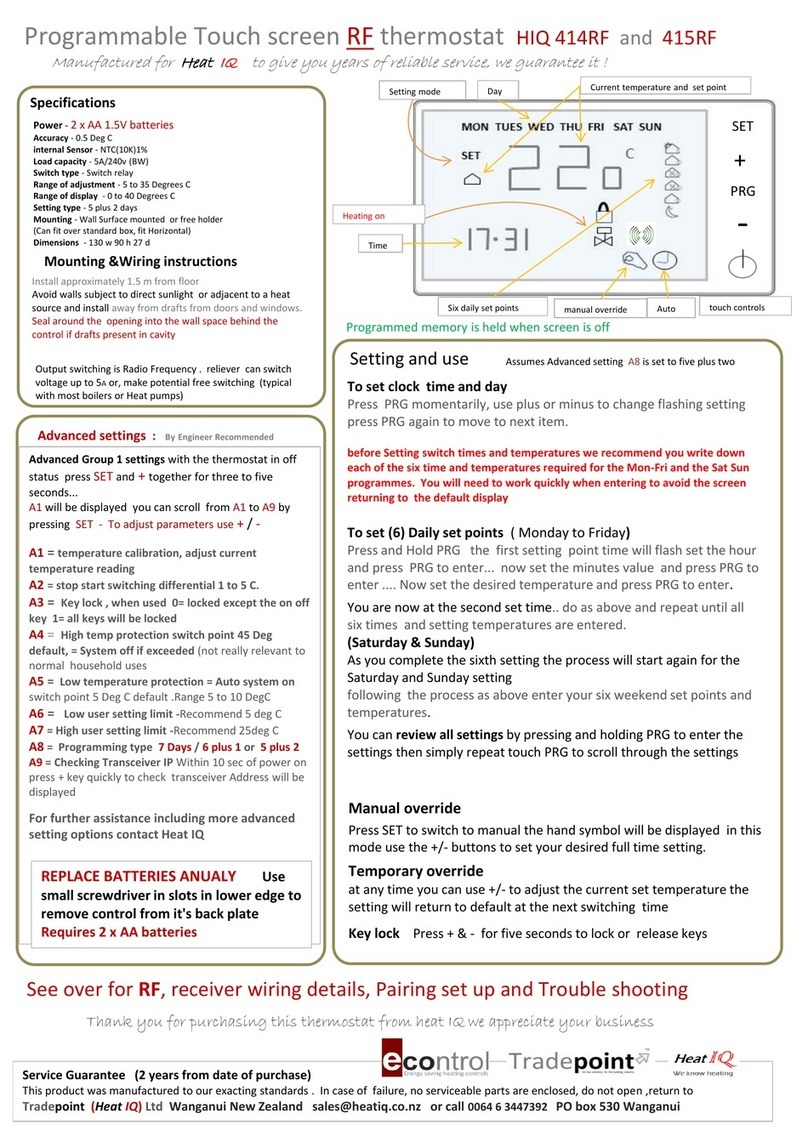 Heat IQ HIQ 414RF instructions