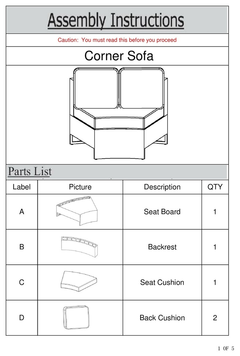 HOMEDEPOT Corner Sofa Assembly instructions HOMEDEPOT Corner Sofa Assembly instructions