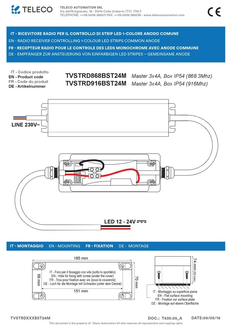Teleco TVSTRD868BST24M quick start guide