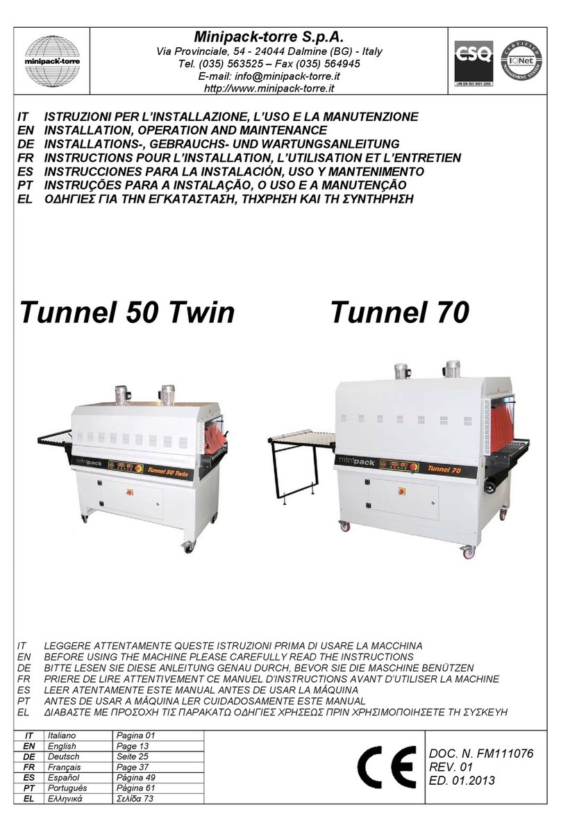 Minipack-Torre Tunnel 50 Twin Installation and operating instructions