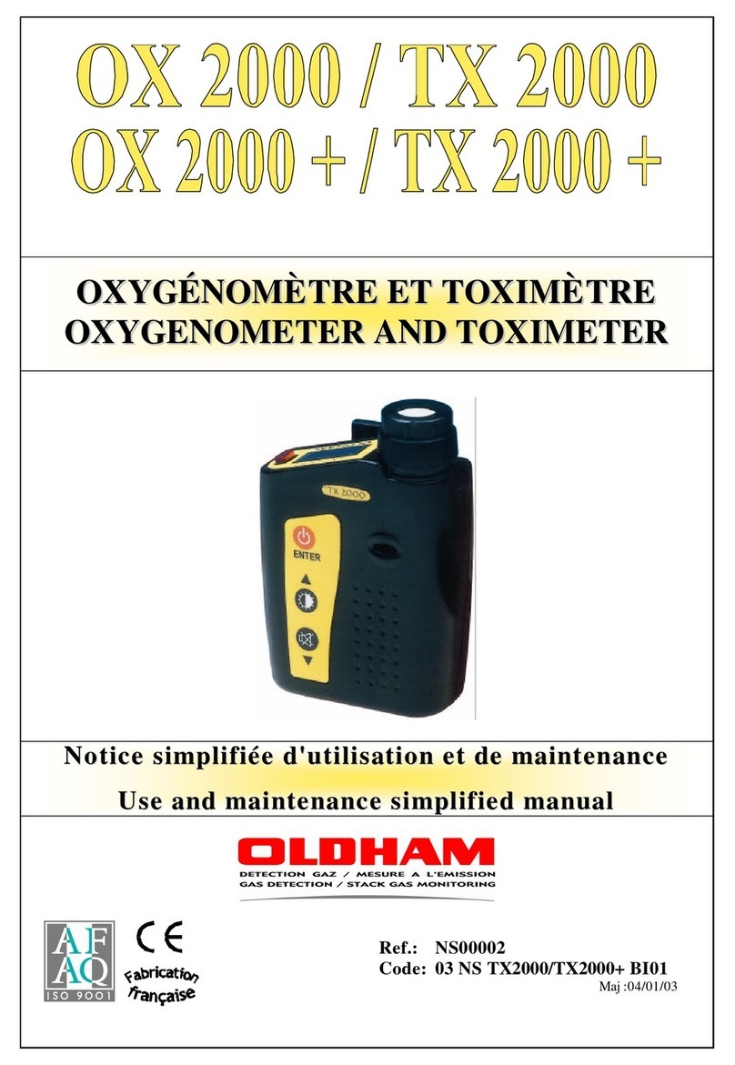Oldham OX 2000 Use and Maintenance Simplified Manual