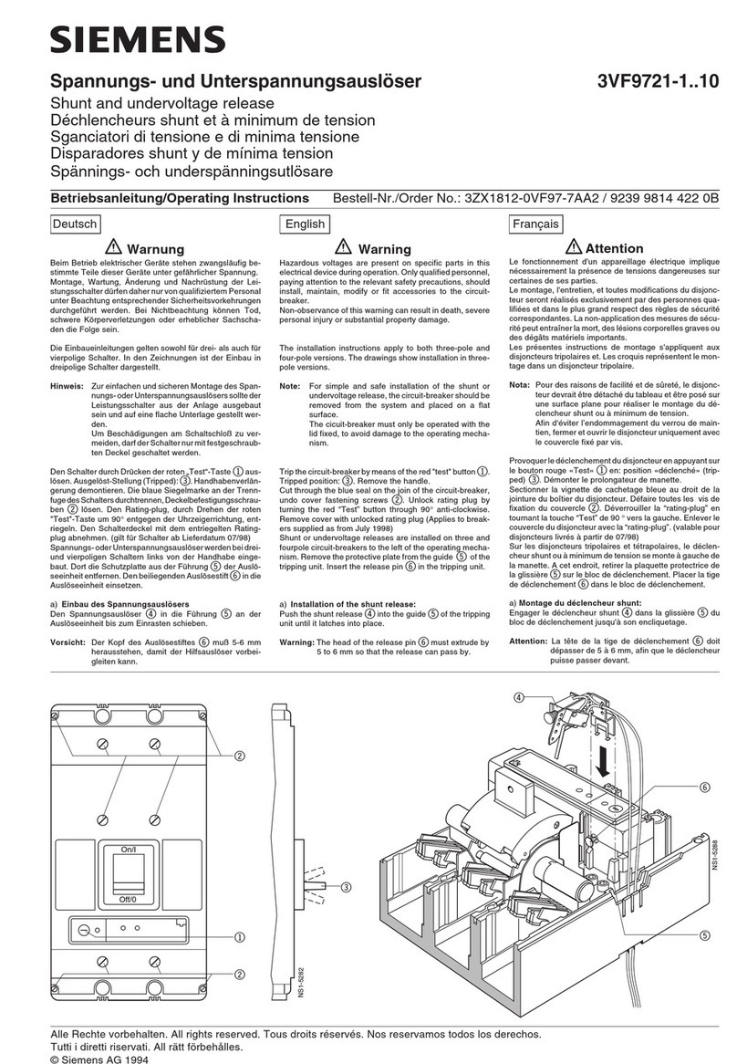 Siemens 3VF9721-1 10 Series User manual Siemens 3VF9721-1 10 Series User manual