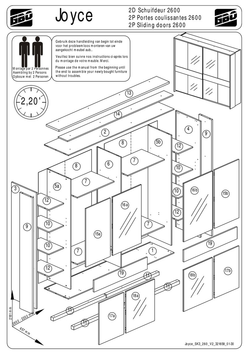 gbo Joyce 2P Sliding doors 2600 User manual