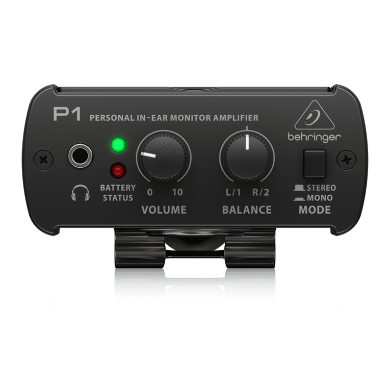 Behringer POWERPLAY P1 quick start guide
