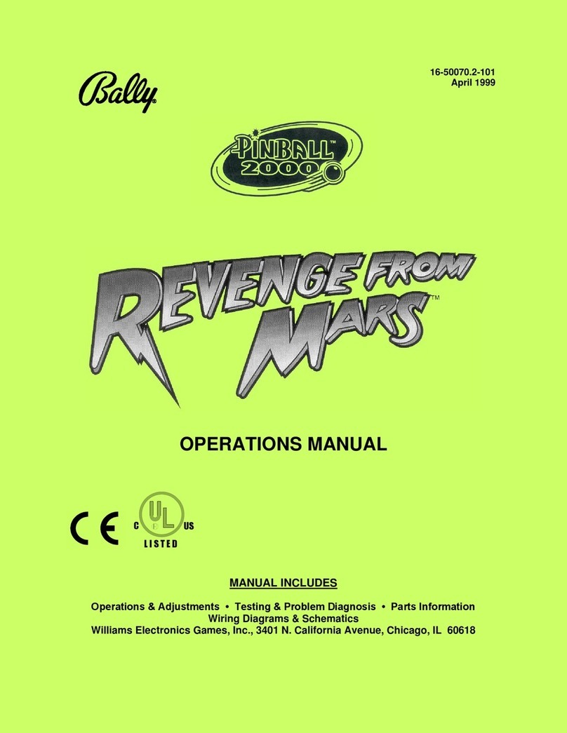 Bally Revenge from mars Pinbal 2000 User manual Bally Revenge from mars Pinbal 2000 User manual