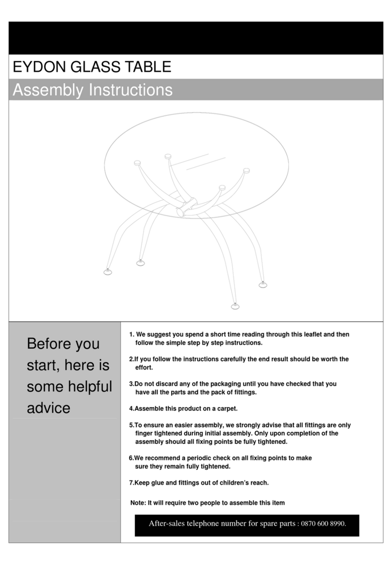 HOME RETAIL GROUP EYDON GLASS TABLE Assembly instructions