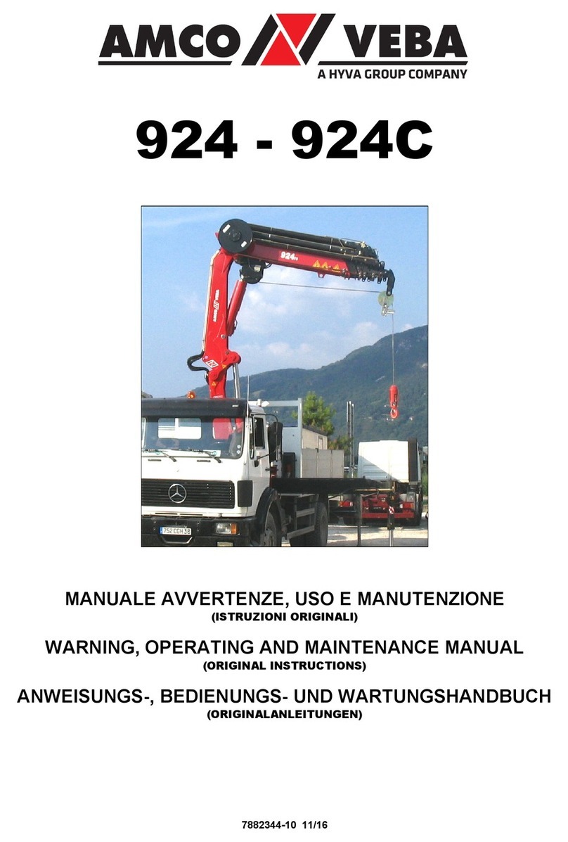 HYVA Amco Veba 924 WARNING, OPERATING AND MAINTENANCE MANUAL