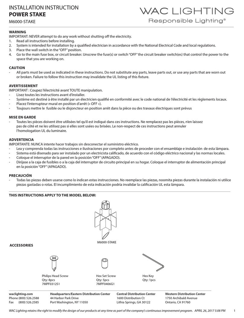 WAC Lighting M6000-STAKE User manual WAC Lighting M6000-STAKE User manual