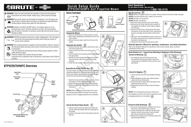 Brute BTPV22675HWFC Quick setup guide